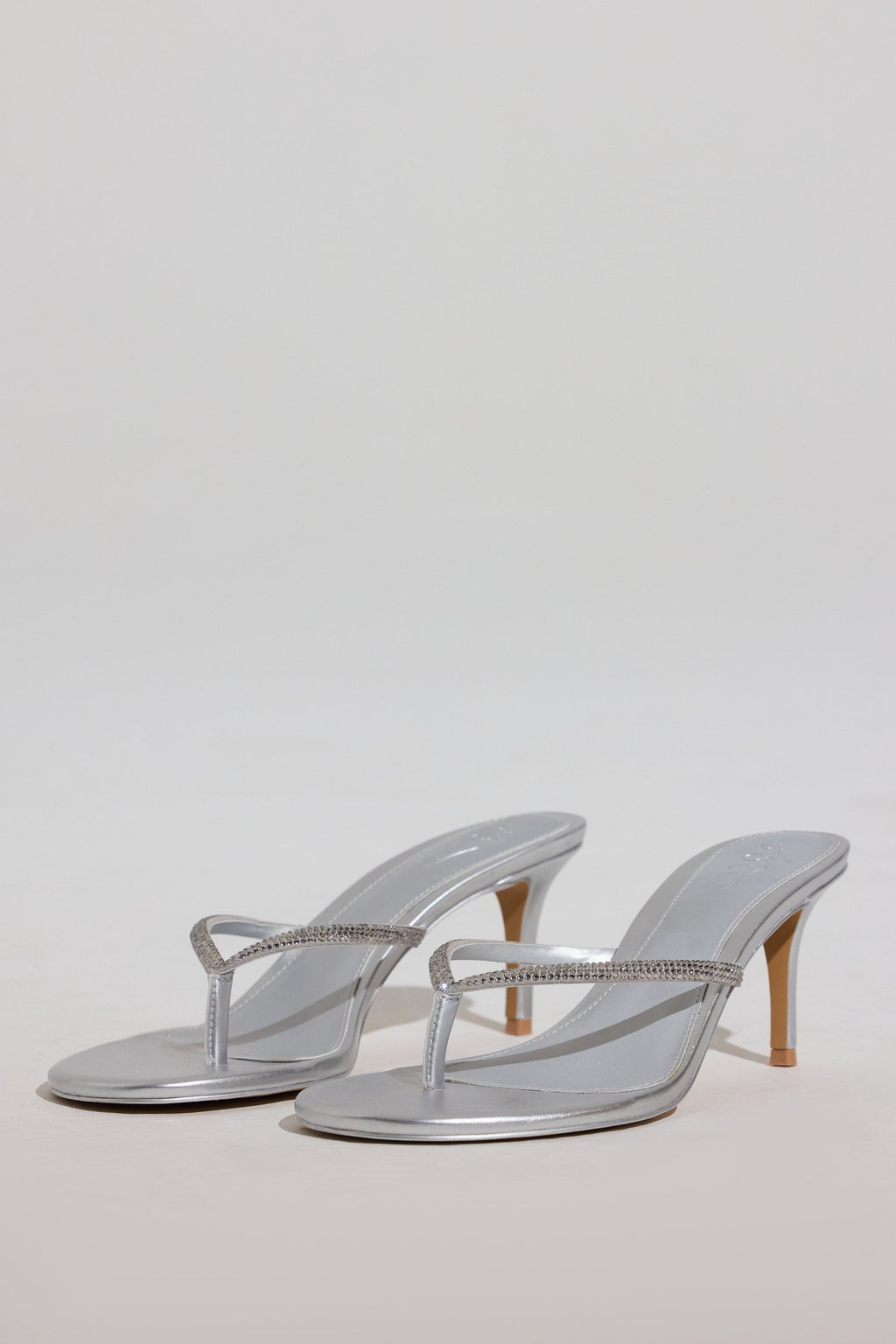 Heeled Sandal  in Silver