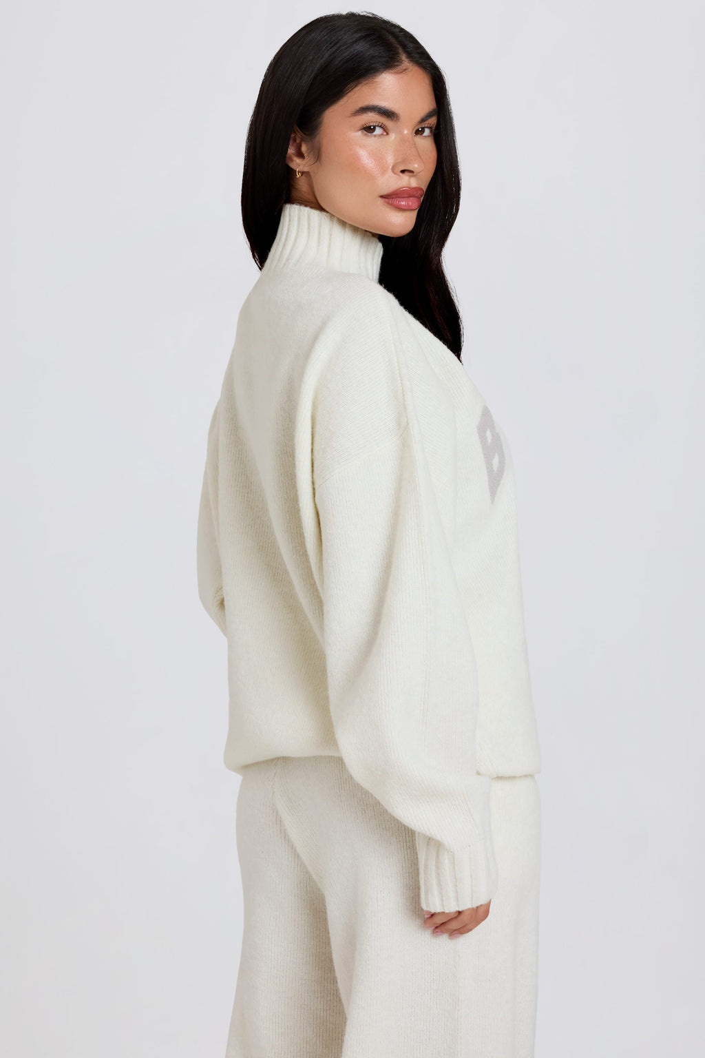 Soft Knit Oversized Jumper in Coconut