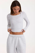 ButterCloud™ Layered Top  in Grey Marl