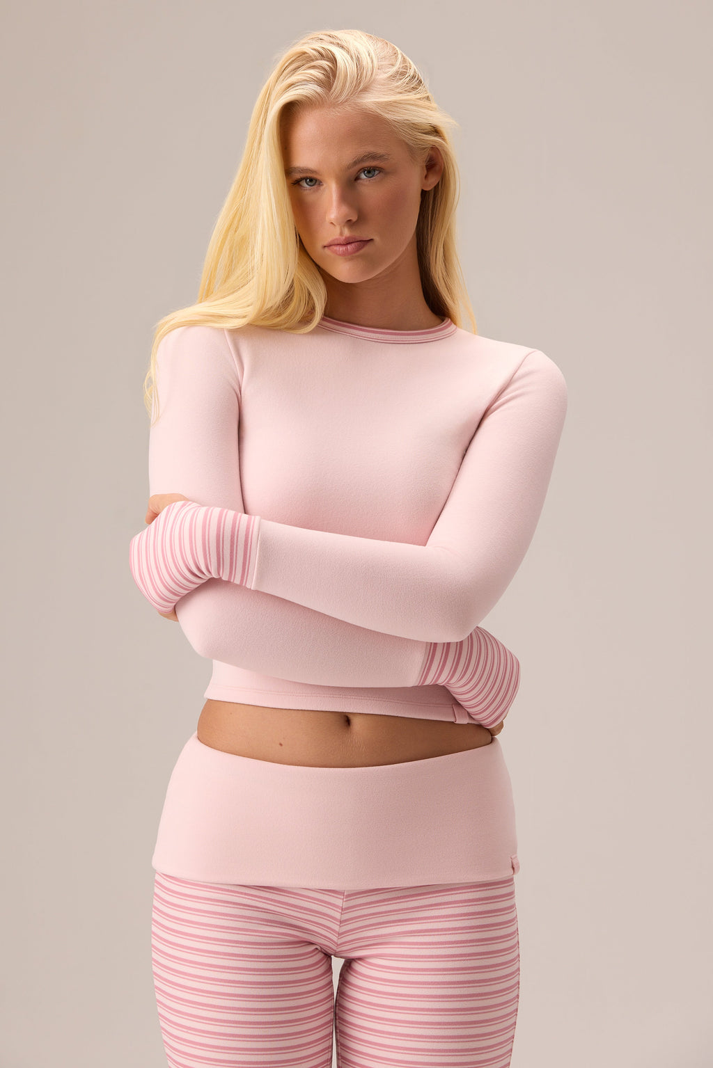 Plush Jersey Long-Sleeve Top in Ballet