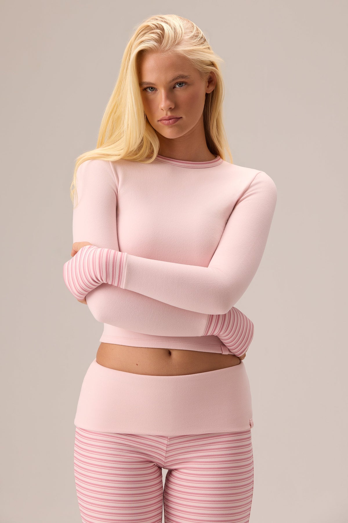 Plush Jersey Long-Sleeve Top in Ballet