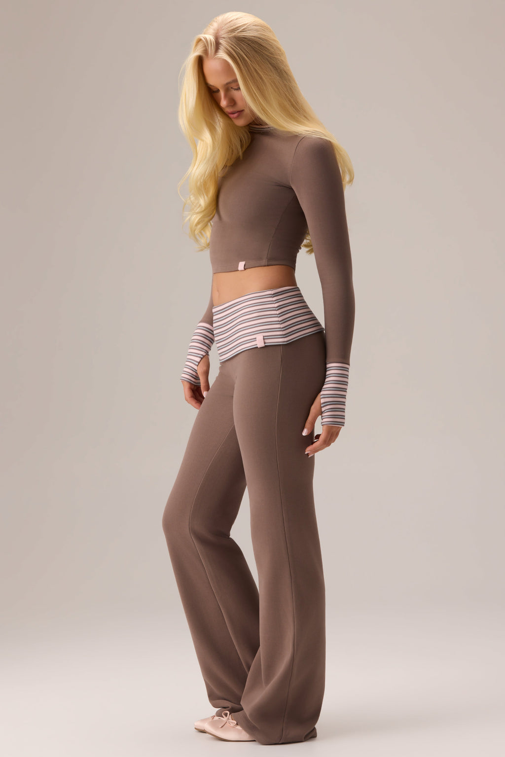 Plush Jersey Long-Sleeve Top in Chestnut