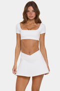 Soft Active Cap Sleeve Crop Top in Cotton Candy