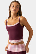 Soft Active Double-Layer Tank Top in Plum