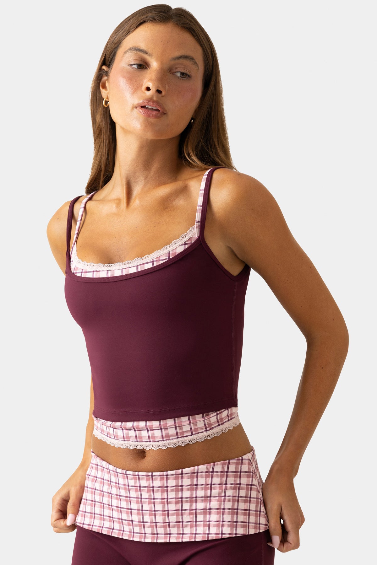 Soft Active Double-Layer Tank Top in Plum
