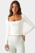 Soft Active Long-Sleeve Top in Vanilla