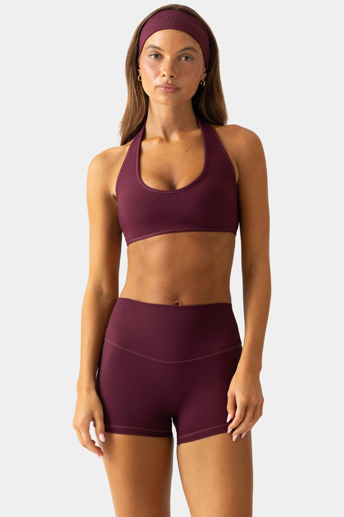 Soft Active Mini Shorts in Plum