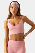 Soft Active Scoop-Neck Sports Bra in Berry