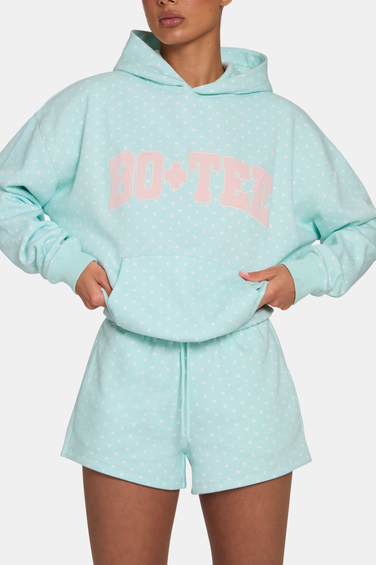 Sweat Shorts in Peppermint Polka Dot
