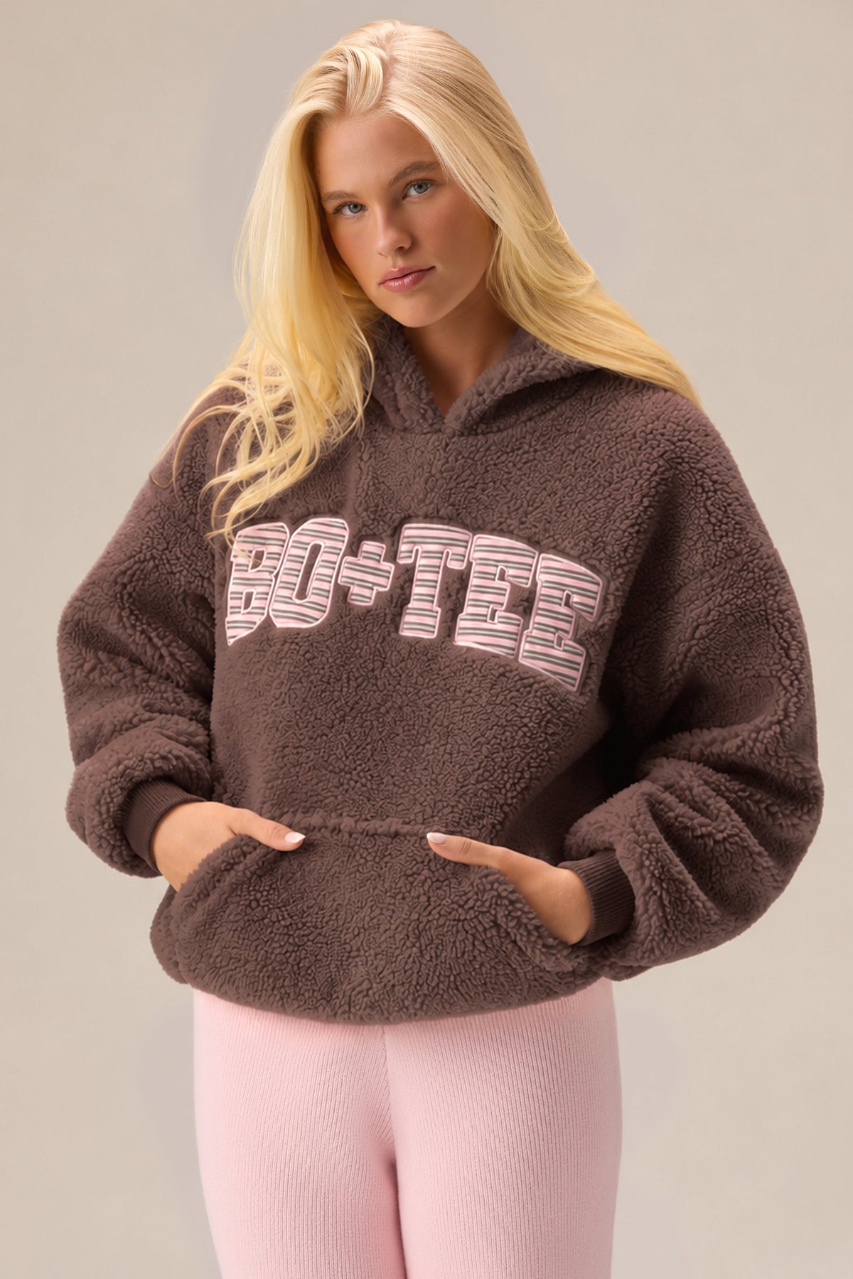 Teddy Fleece Hoodie  in Chestnut