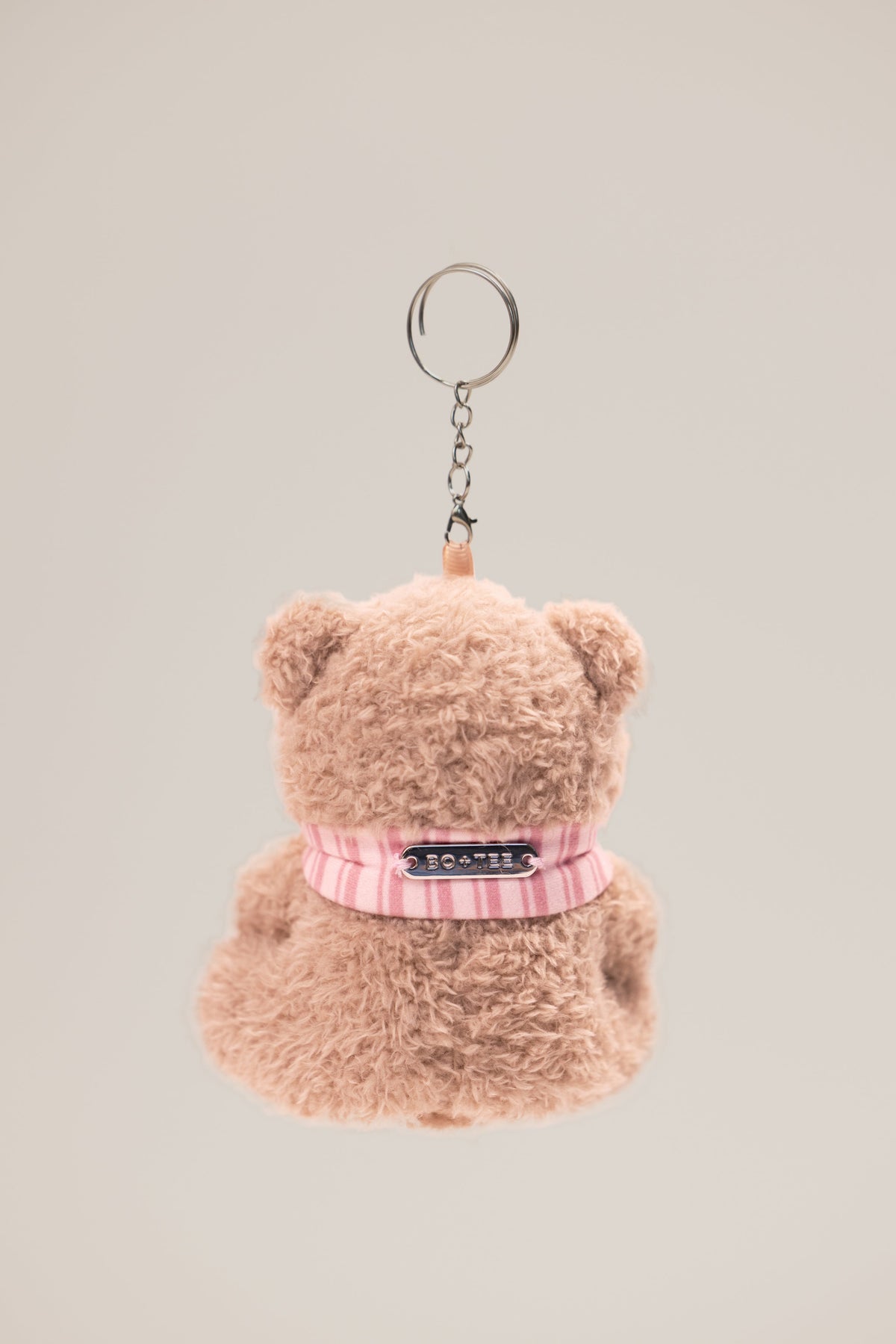 Teddy Keychain in Berry Stripe
