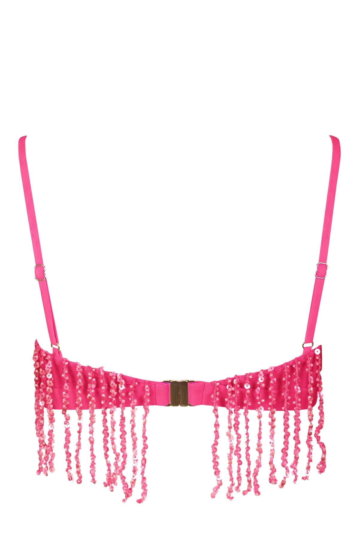 Fringed Bralette in Raspberry