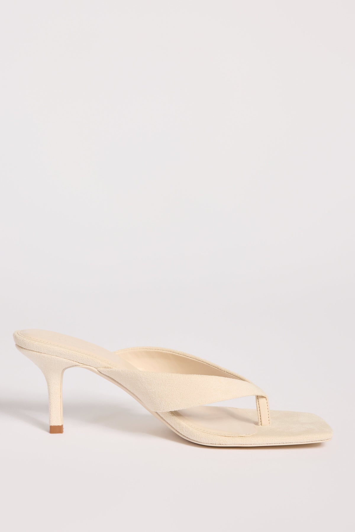 Heeled Thong Sandals  in Oat